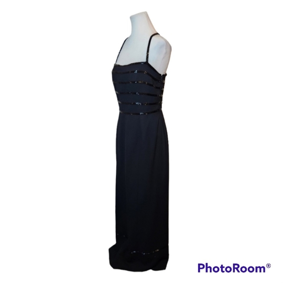 Sequin Evening Gown with Sequin Detail at Bodice and Bottom of Dress - Picture 4 of 11